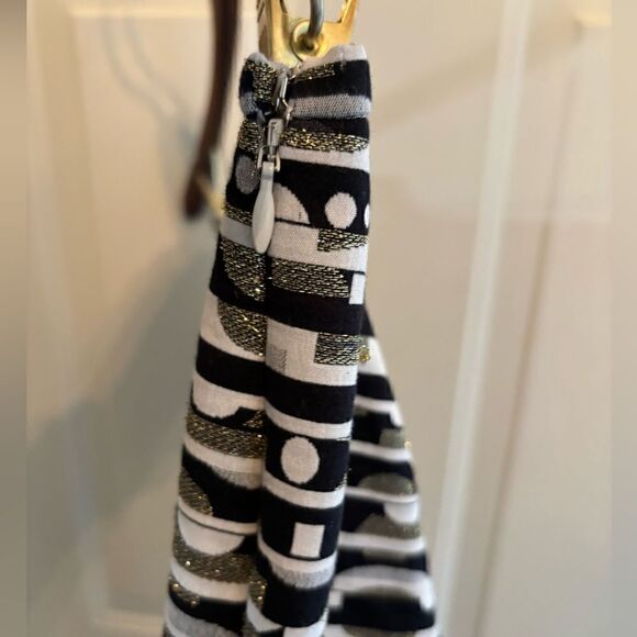 J McLaughlin Dress Pants Black Gold White Geometric Patterned size 0 - Picture 2 of 6